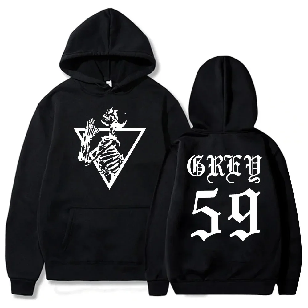 G59 Skeleton Hip Hop Musik Trendi Uniseks Pullover Kasual Nyaman Lembut Cetak Musim Gugur Bulu HoodiesSweater