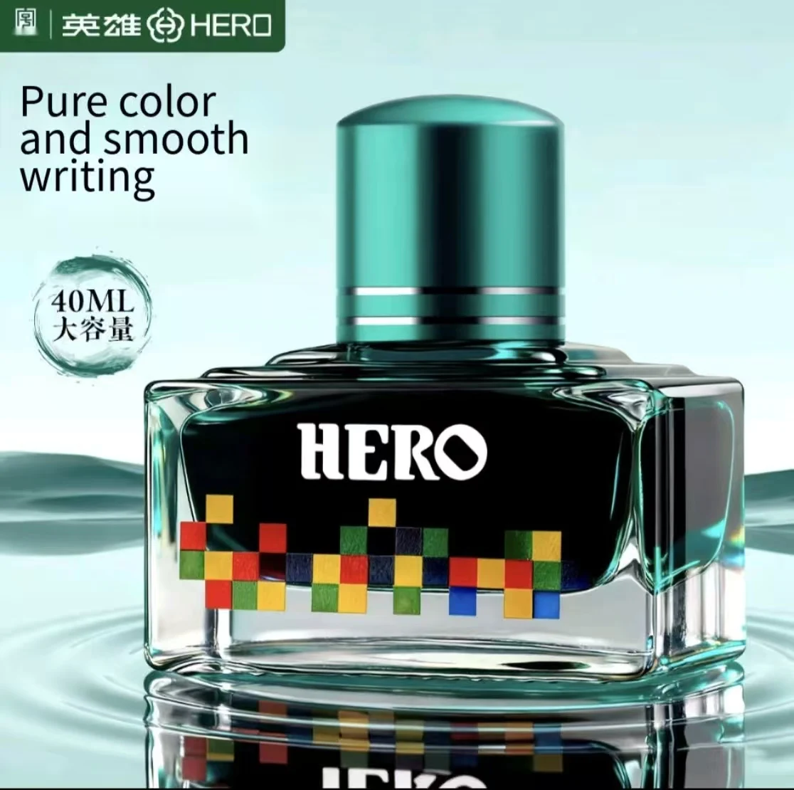 

Чернила для перьевых ручек Hero Color, 12 цветов, 40 мл, безуглеродные, водостойкие, быстросохнущие, предотвращающие засорение, для плавного письма, каллиграфии и рисования