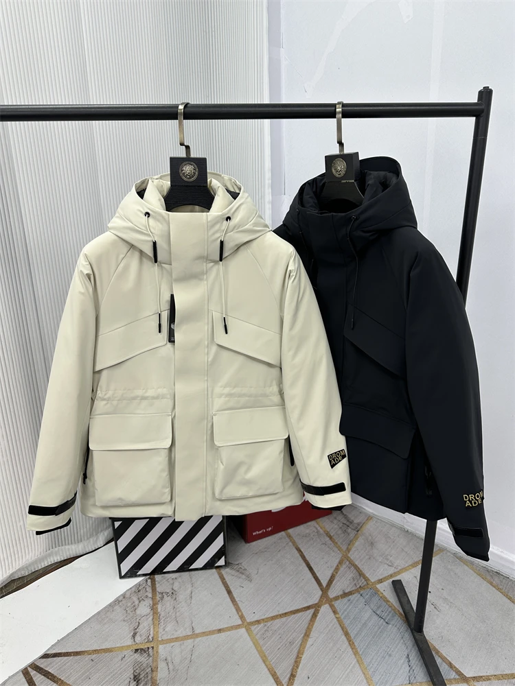 

Women's Outdoor Fashion Casual High Looseness White Duck down Hooded Winter Workwear Jacket Warm Coat Thickened Long Sleeve