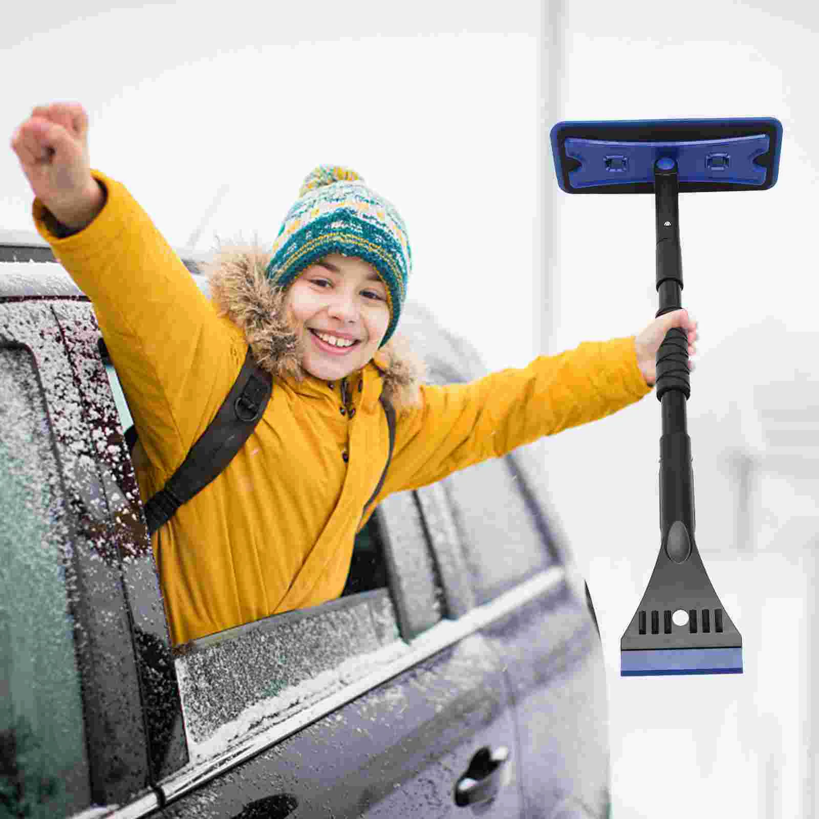 Ice Scraper Car Snow Brush for Truck Windshield and to Disassemble Broom Blue