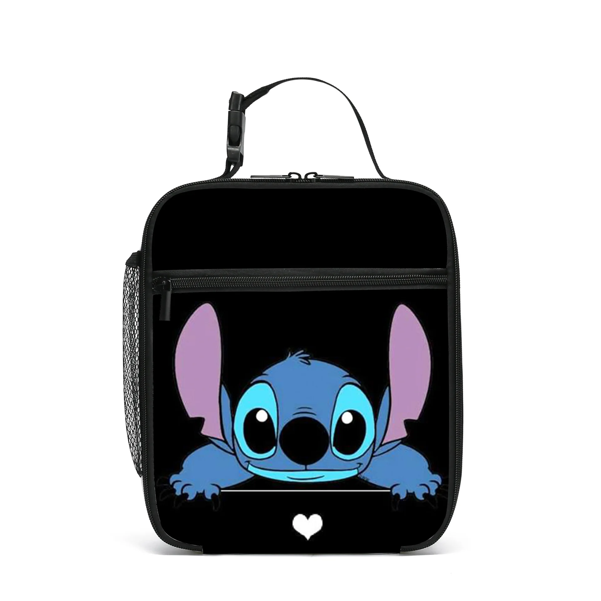 Original Disney Stitch Lunch Bag Student Cartoon Cute Large Capacity Insulated Ice Pack Lunch Box for Boys and Girls Lonchera