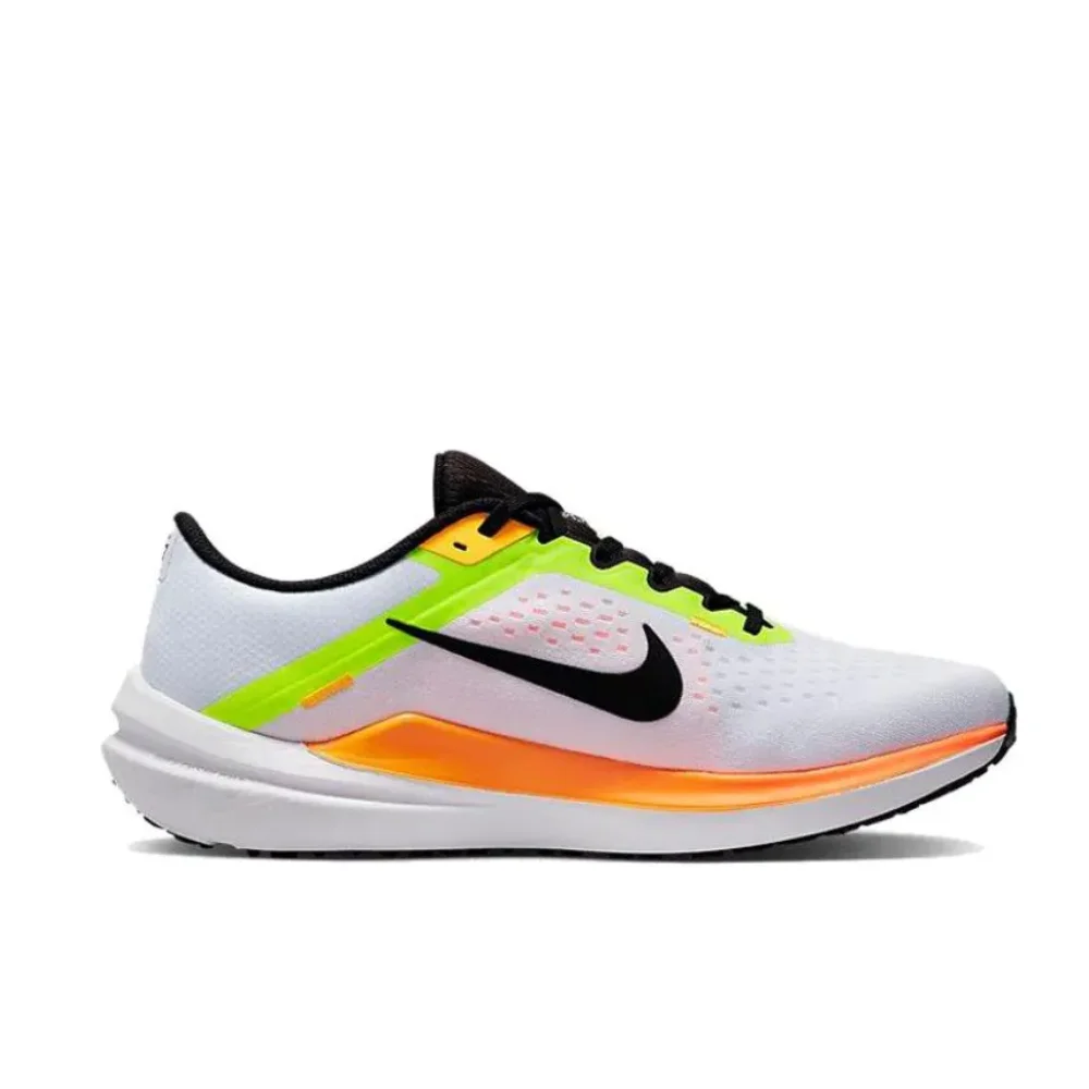 Nike Zoom winflo 10 Comfortable low top running shoes Non slip and wear resistant Men's and Women's White and gray colorways