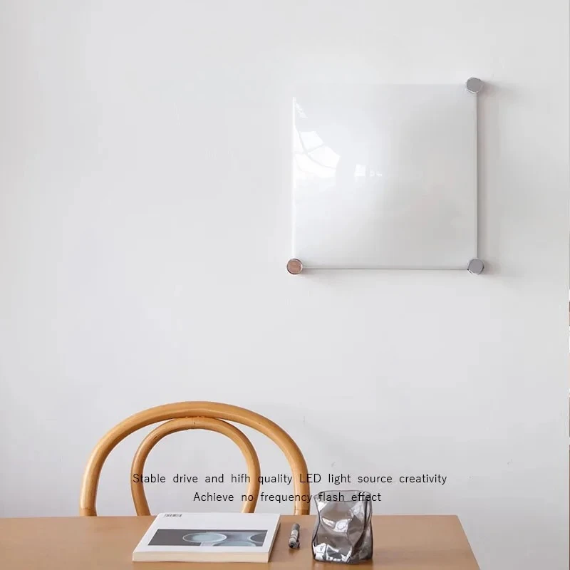 الحديثة الحد الأدنى مربع كريم الأبيض الزجاج ضوء السقف غرفة المعيشة مطعم غرفة نوم المطبخ LED مصباح معلق ديكور المنزل #6