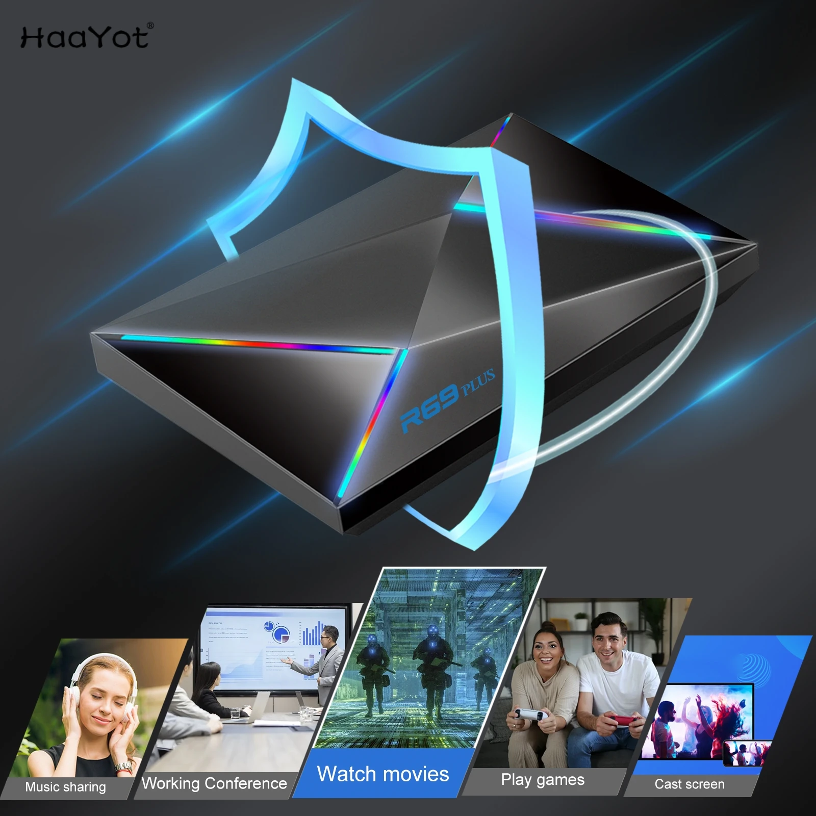 2025 HaaYot 스마트 TV 박스 울트라 HD 8K Allwinner H728 옥타 코어 지원 Netflix TV 박스 WIFI 6 셋톱 박스 지원 음성 제어