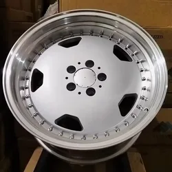 aluminum alloy casting 18 inch 5x112 deep disc star silver machine lip chrome super rivet wheel