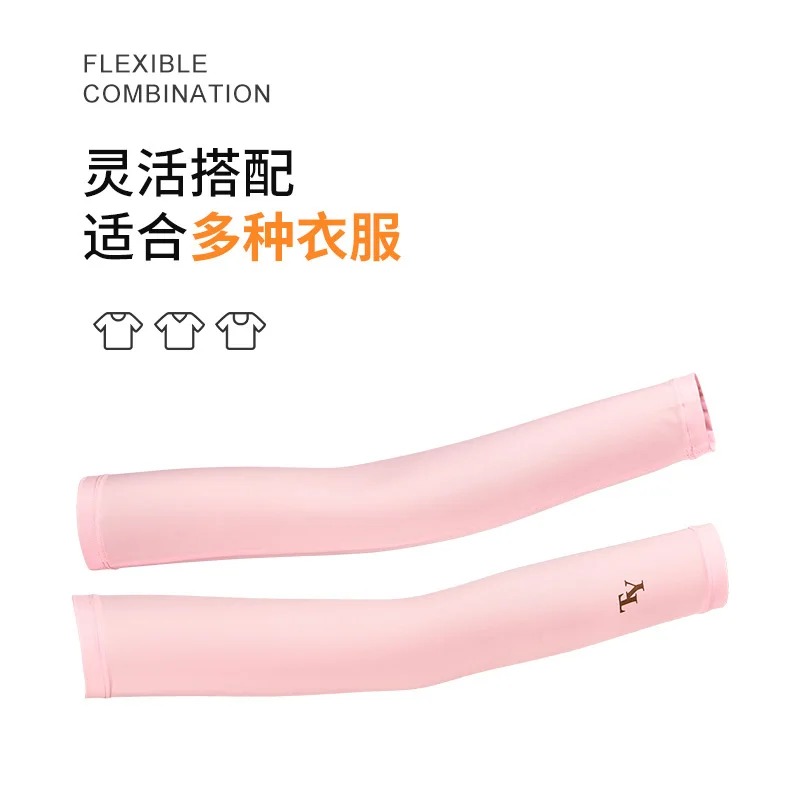 TTYGJ Ice Sleeves Women's Sunscreen Sleeves Summer Outdoor Cycling Sports Sunshade Anti UV Ice Silk Hand Sleeves Arm Protectors