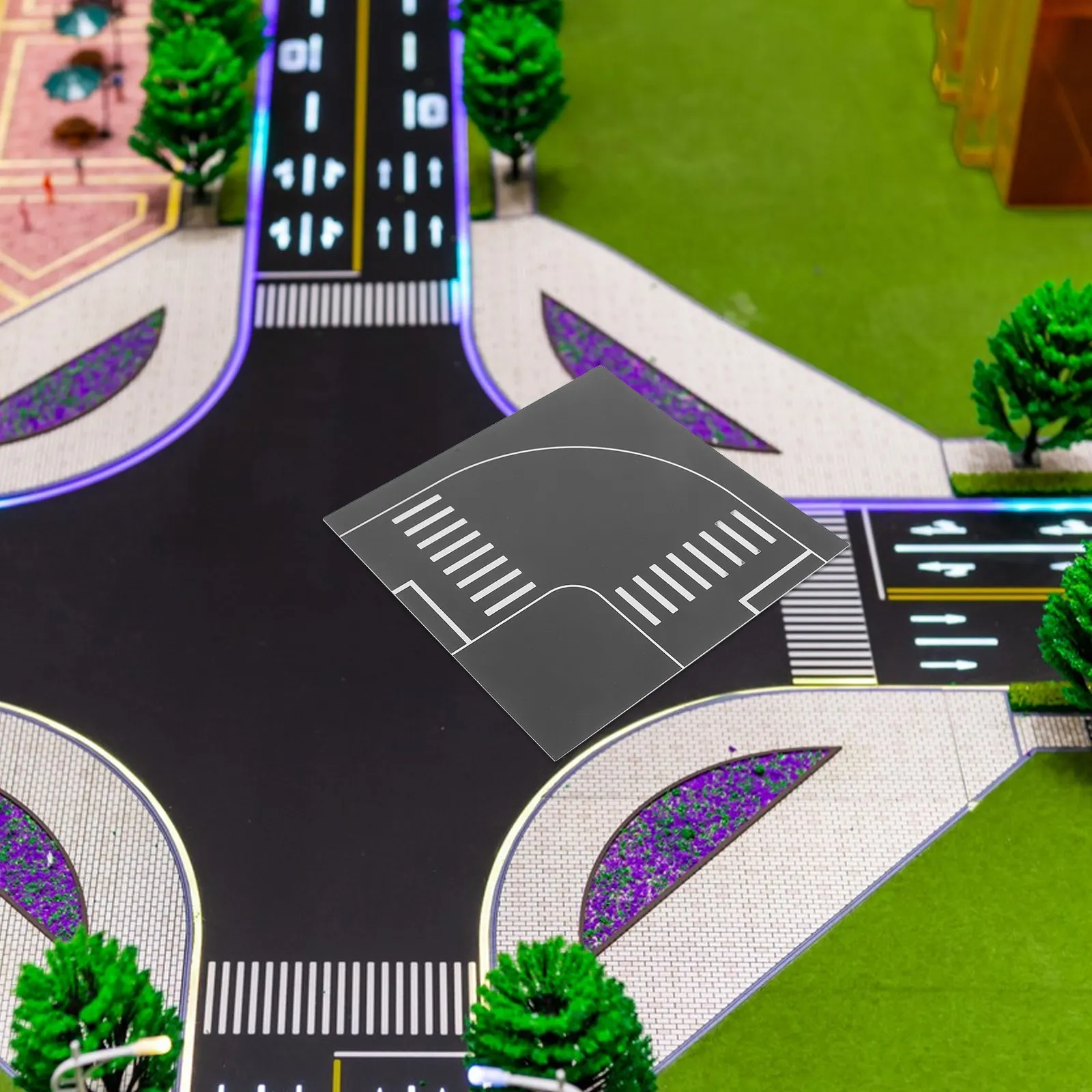 Micro Landscape Road Simulation Scene DIY Creative Traffic Sign Set for Kids Traffic Learning Props Urban Street Scenery