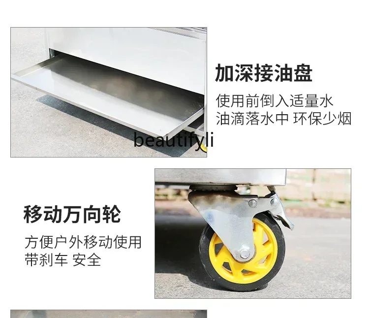 yj24 Коммерческая автоматическая вращающаяся стойка для измельчения ягненка, специальная печь для бездымного угля и газа