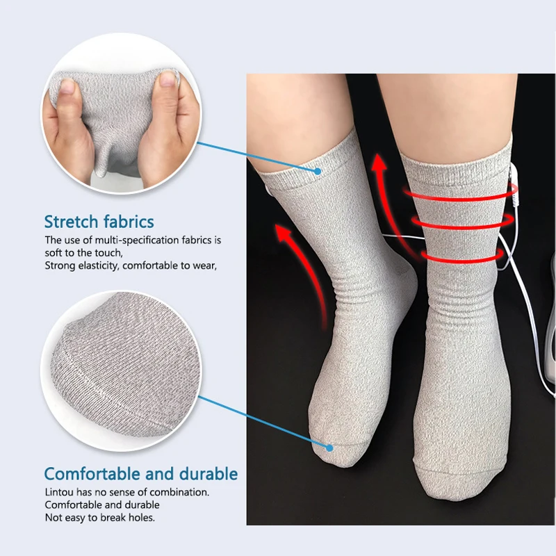 Electrodes sock Pads massager Accessories Body Massage Device Silver Fiber Conductive for  Machine Unit Leg Feet Massager