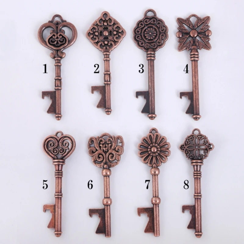 50pcs Free shipping Antique Kirsite Key Bottle Opener Keyirng Keychain Beer Opener