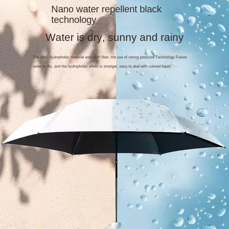 

Mini Pocket Capsule Umbrella Eight Bone Portable Five Folding Umbrella Vinyl Sunscreen Umbrella Small Fresh Sunny Rain Dual-use