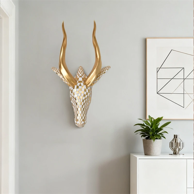 Modern Minimalist Antelope Wall Hanging Abstract Mosaic Animal Art For Home Entry Foyer Living Room Table Decor Couples Gifts