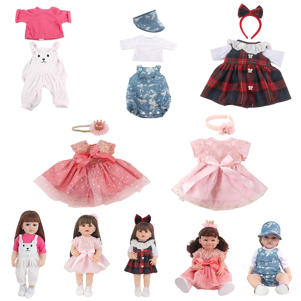 Reborn Doll Clothes Baby Boy Girl Clothing Outfit for 50-55cm Dolls Realistic Newborn 22inch Skirt Rompers Wears Toy Accessories