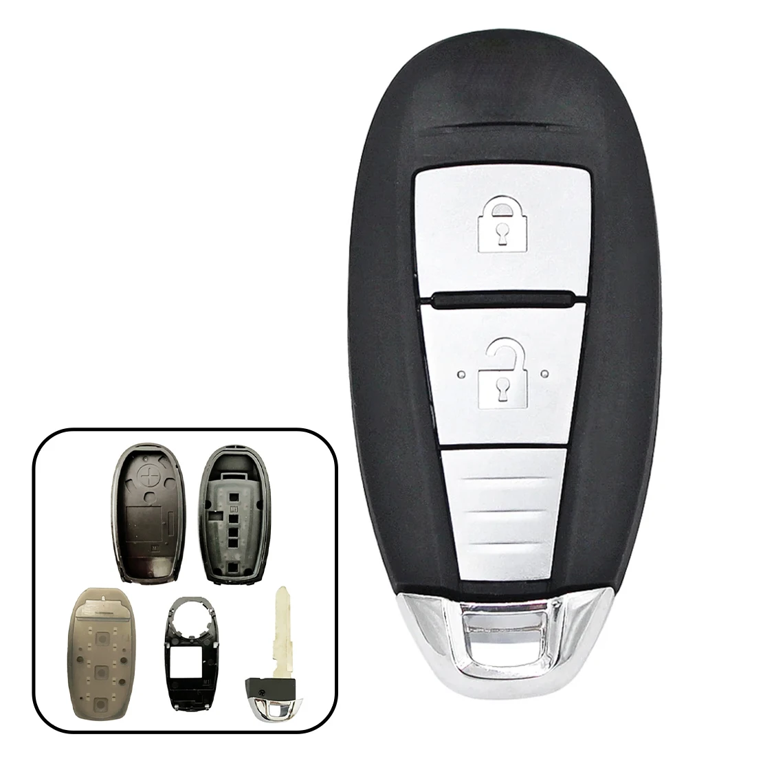 

2-кнопочный чехол для дистанционного ключа, чехол для брелка, неразрезанный, подходит для Suzuki SX4 Swift S-Cross Vitara