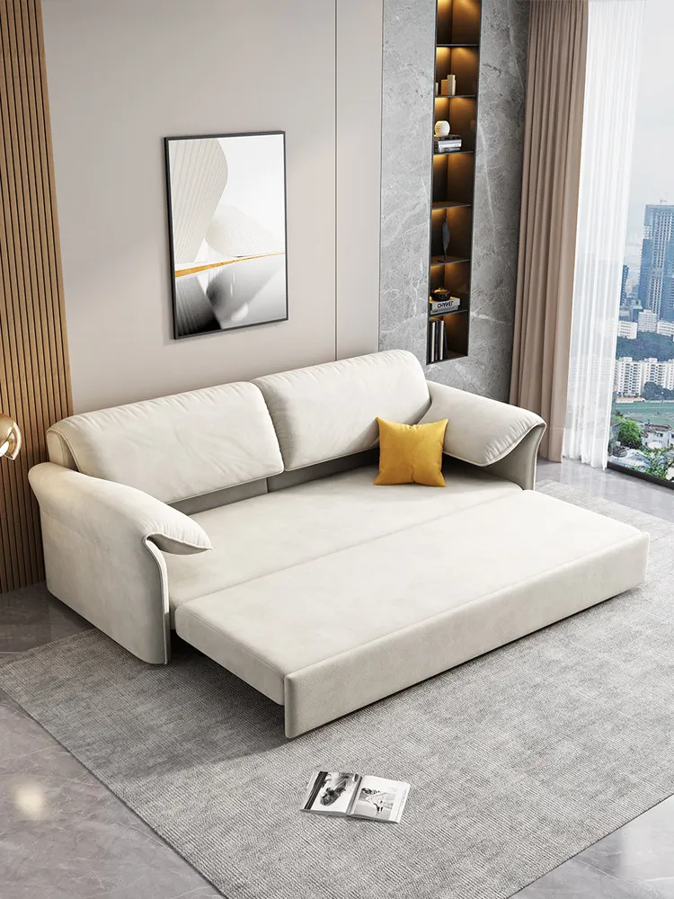 Cream Wind Elephant Ears Sofa Bed Folding Small Apartment Functional Apartment Living Room