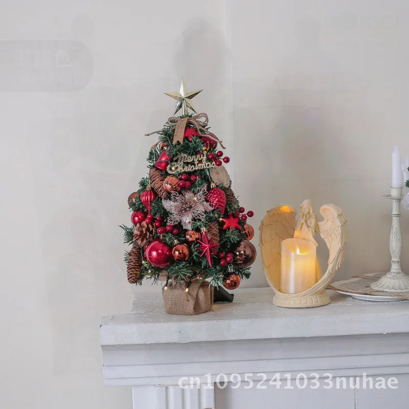

Mini Light-Emitting Christmas Tree Set 45cm PVC Decoration for Home Dining Table Counter Desktop Festive Ornaments