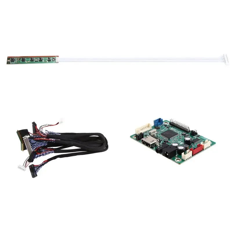 Y22A-RTD2513 Mini LCD Driver Board Jump Cap Program+ 6Pcs Lvds Cable Kit( To LVDS Controller) 30P 40P 1/2CH 6/8 BIT