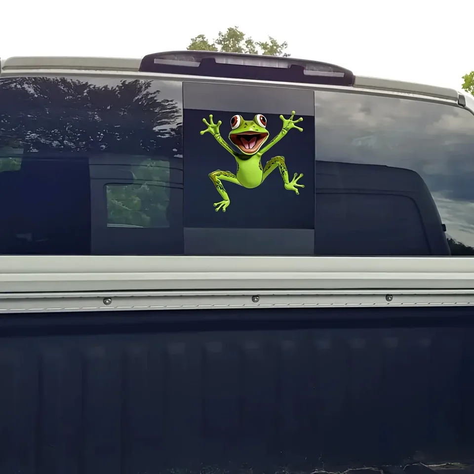 Hilarious 1Pc Green Frog Jump Decal! Premium Quality, Perfect for Laptop, Water Bottle, Car, Truck, Van & Motorcycle