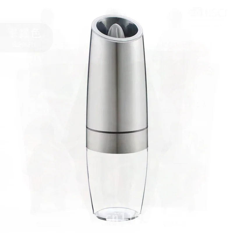 

Электрическая гравитационная индукционная мельница для перца из нержавеющей стали, мельница для приправ и соли для дома, черный, серебристый цвет
