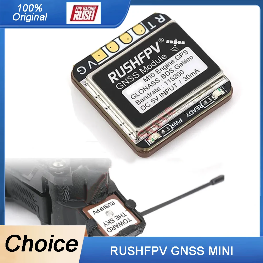 

RUSHFPV GNSS MINI M10 UBX NMEA Dual Protocol GPS Module Built-in Ceramic Antenna for RC Airplane FPV Long Range