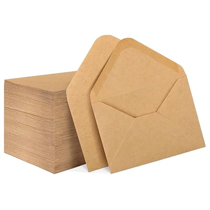 50pcs Kraft Envelopes 105x155mm 120g for Business  Packaging  Handwritten Love Letter Birthday Greeting Card  Wedding Invitation