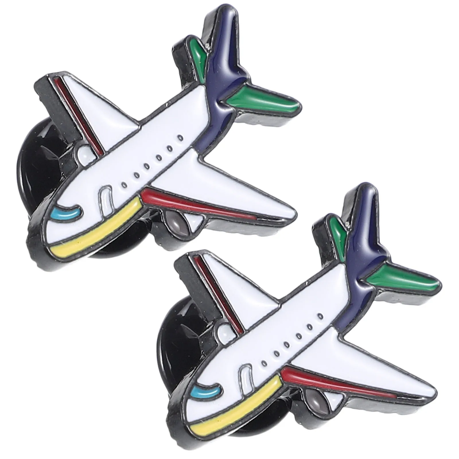 

2 PCS Cartoon Airplane Brooch Chic Design Breastpin Detail Cares Travel Brooches