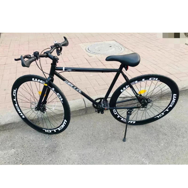 24/26 inch solid tire road bicycle double disc brake ultra light and portable Road Racing Bike adult sports fixed speed bicycle