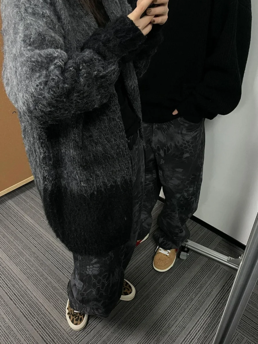 

Американские ретро парусиновые камуфляжные мужские свободные повседневные брюки из змеиной кожи, дизайн ножа, модный бренд, молодежные длинные брюки с высокой талией...