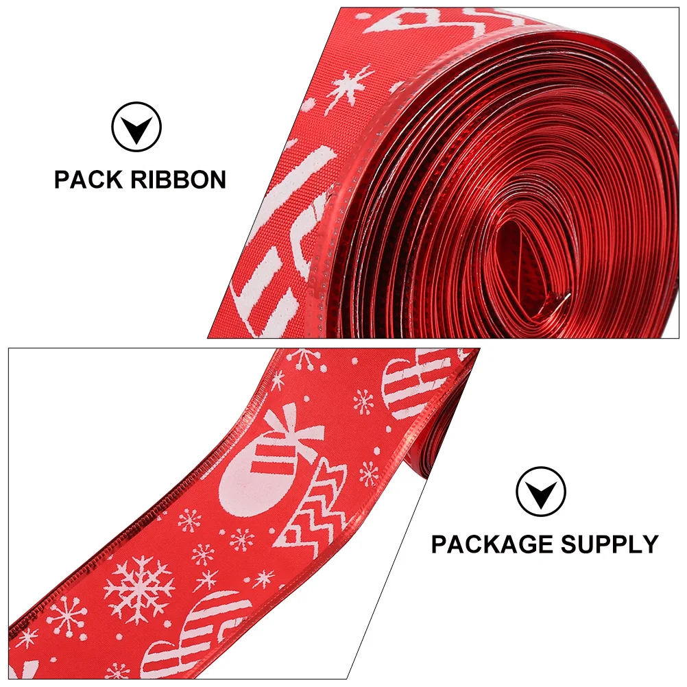 

2pcs 2 Rolls Christmas Snowflake Print Wrapping Sewing Festival Decoration Ribbon Craft Ribbon Christmas Supply