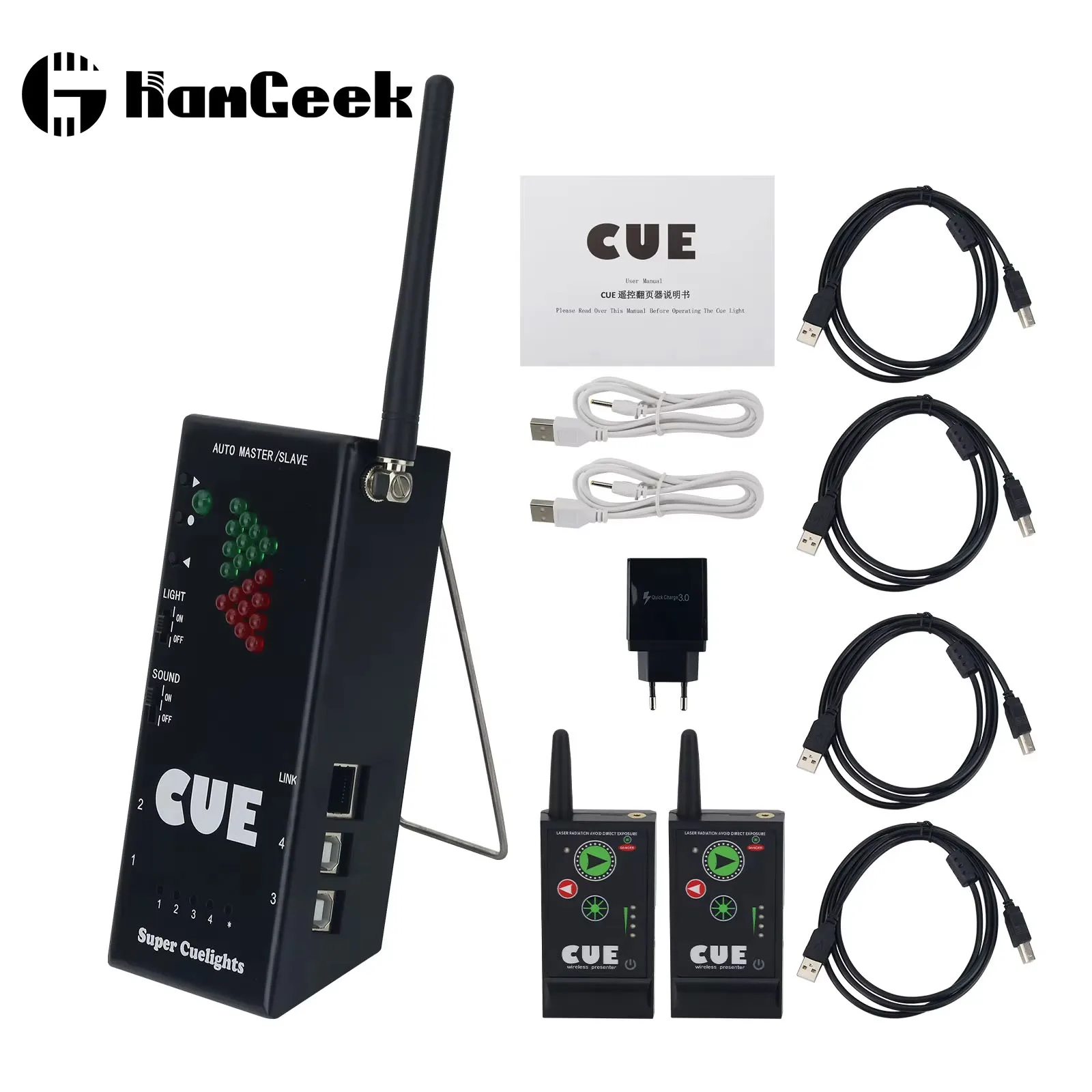 HamGeek Super Cuelight Presenter Remote One Receiver and Two Transmitters for PowerPoint Presentation