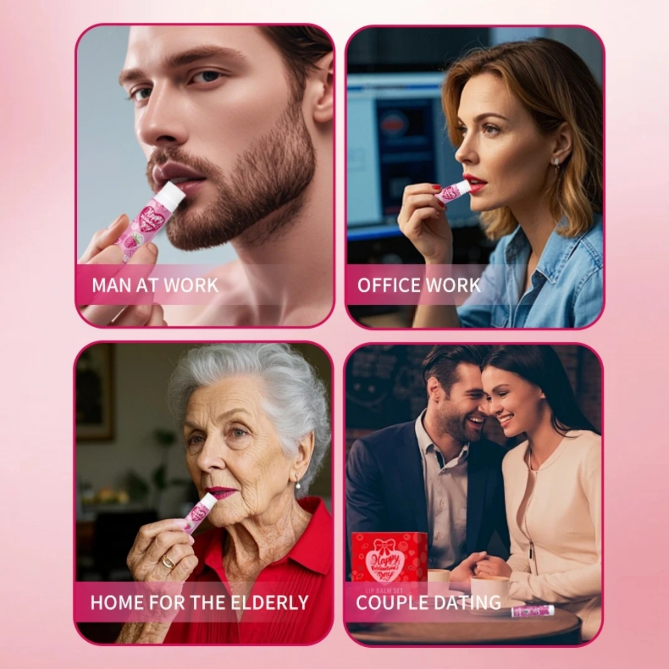 مجموعة بلسم الشفاه مكونة من 4 قطع من MISS FACTORX، لمسة نهائية لامعة للبالغين، مرطبة ومرطبة بالزيت، جميع أنواع البشرة، العناية بالشفاه الجافة،