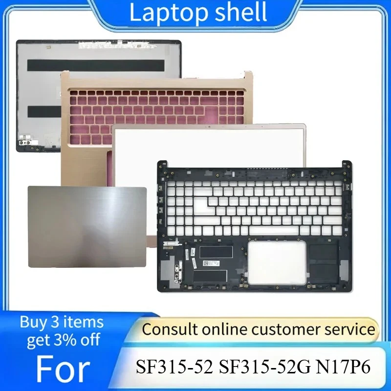 LCD back cover, screen back cover, top shell, palm rest shell Original suitable for ACERSwift 3 SF315-52 SF315-52G N17P6 laptop