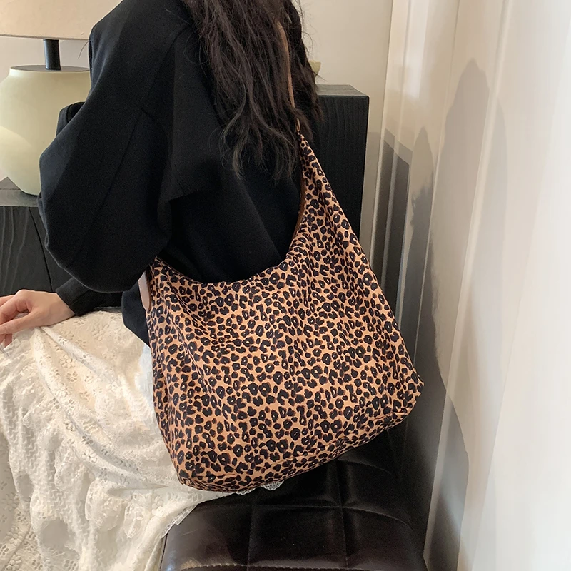 Fashion Leopard Print Bags for Women 2024 New Women\'s Handbags Ladies PU Leather Large Shoulder Bags High Quality Aesthetic Bags