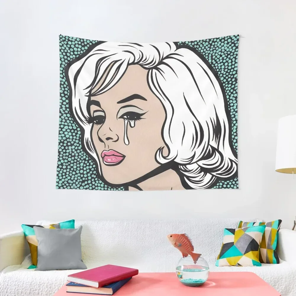 

Marilyn Blonde Crying Comic Girl Tapestry On The Wall Room Decoration Korean Style Tapestry