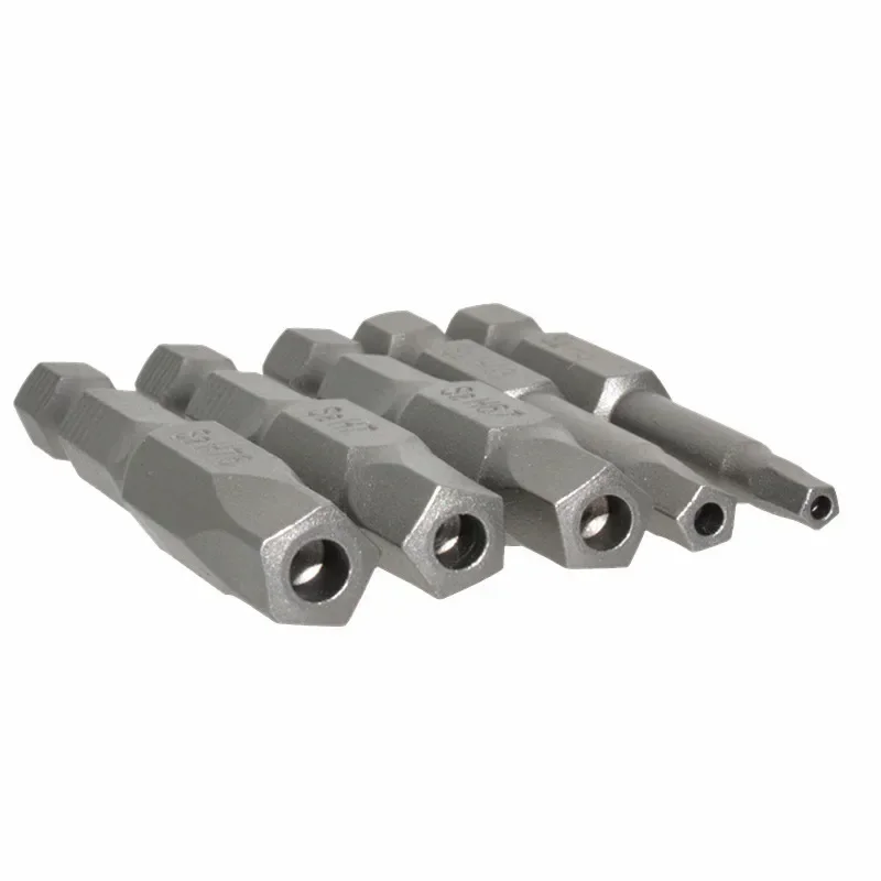 Combination S2 Material Bit 5-piece Pentagonal Batch with Hole 50mm Long Medium Hole Five-star Bit Sandblasting Bit