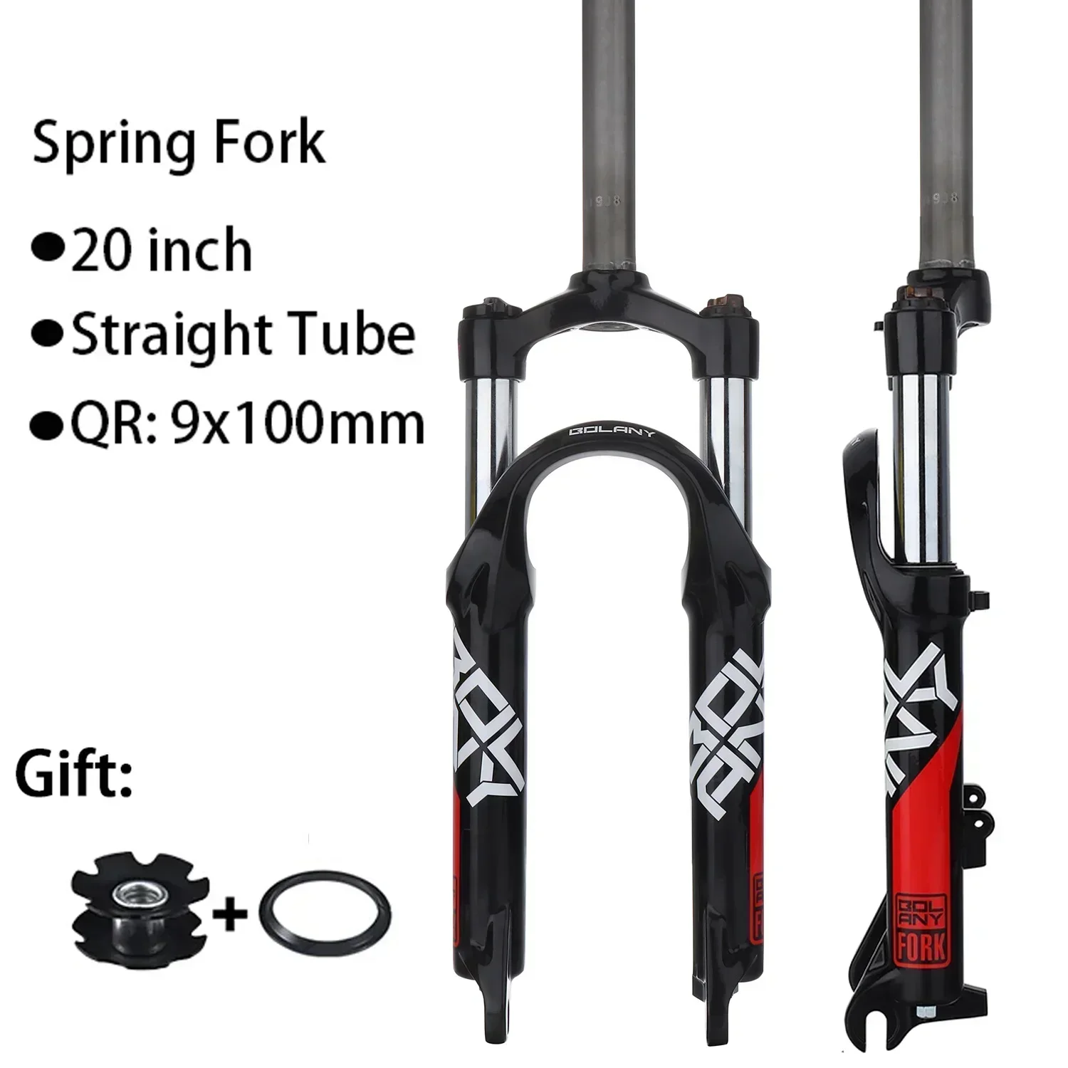 

Folding Bike Suspension Fork 20 Inch Disc Brake BMX Kids Spring Forks Quick Release 9*100mm Bicycle Accessories