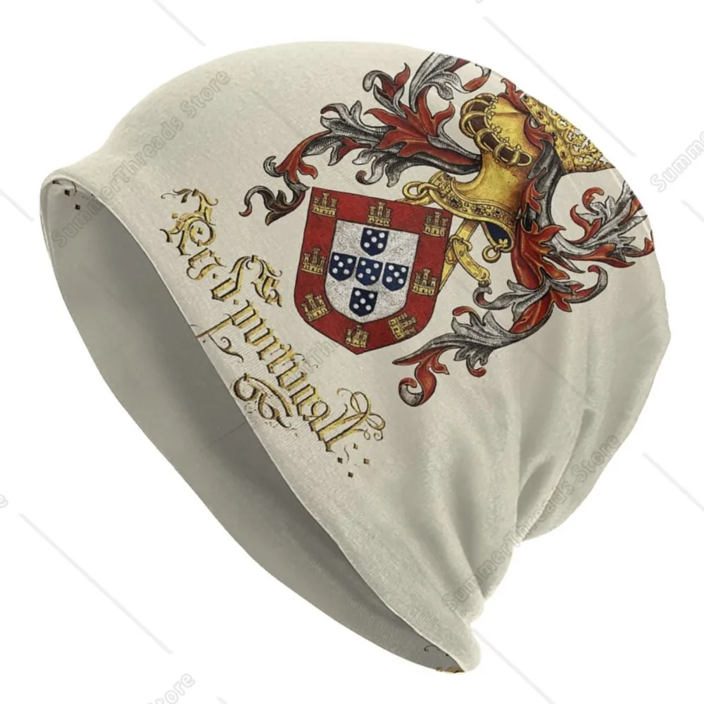 

Arms Of King Of Portugal Beanie Cap Bonnet Homme Knit Hats Hip Hop Outdoor Ski Livro do Armeiro-Mor Skullies Beanies Hats