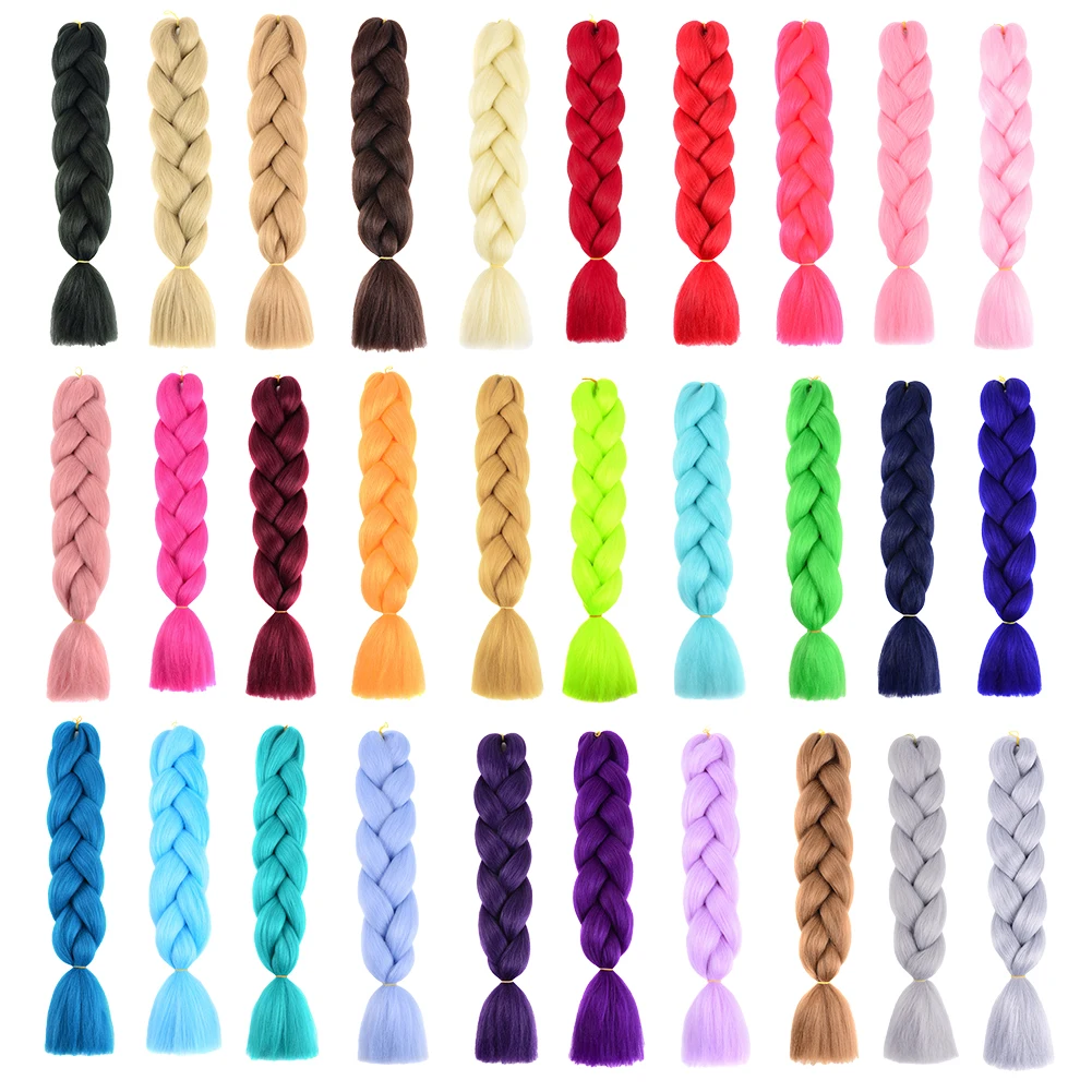 Jumbo Braiding Hair Colorful Twist Rainbow Colors Hair Extensions 24