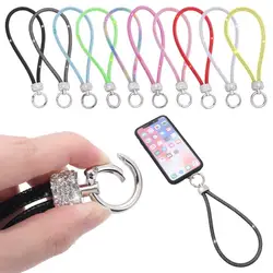 Fashion Keychain Rhinestone Phone Lanyard Bright Bling Bling Wrist Straps Diamond Crystal Anti-lost Rope Phone Accessories