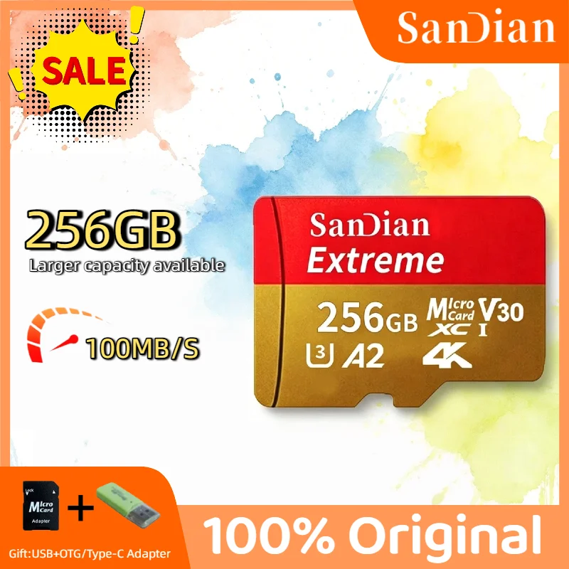 

For PC Smartphone 256GB Micro TF SD Card Flash Cards Memory Card High Speed Memory SD Cards UHS 1 Class 10 Storage Card Titan