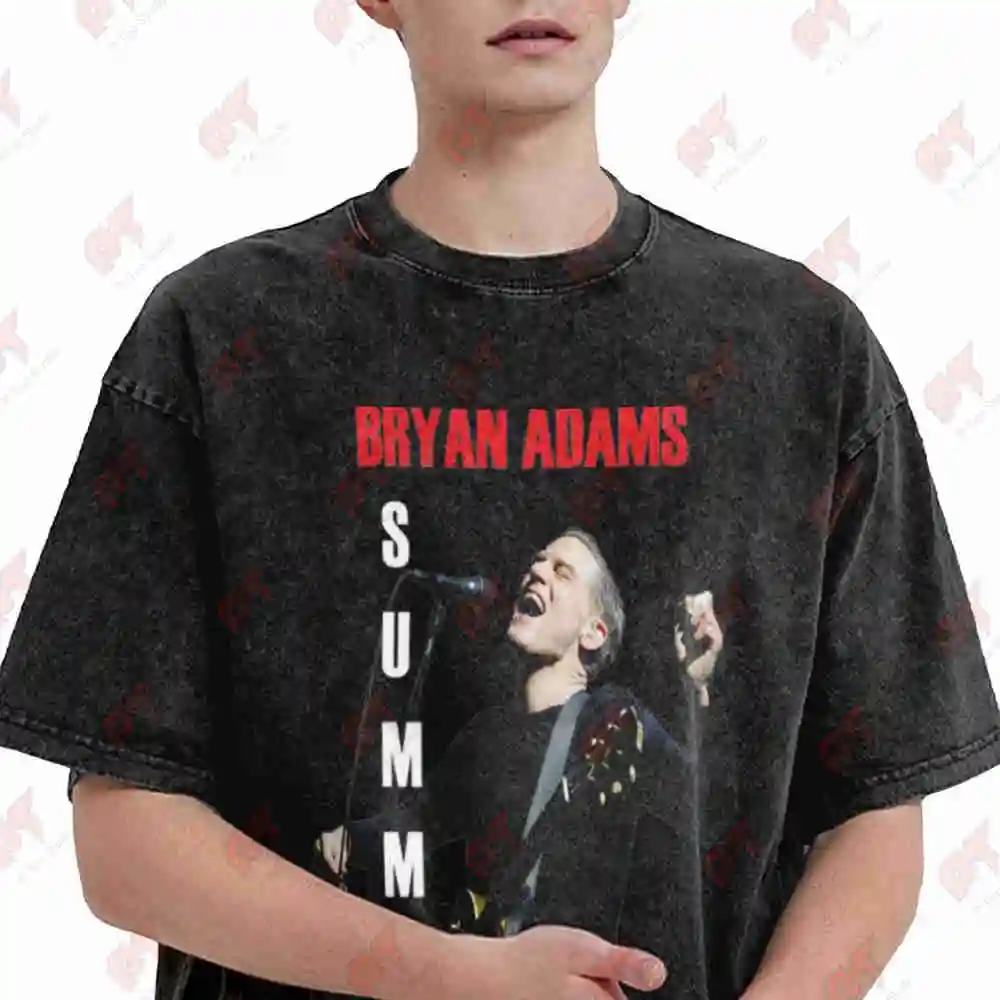 Bryan Adams Summer Of 69 Vintage Washed Tee Pure Cotton T-Shirt
