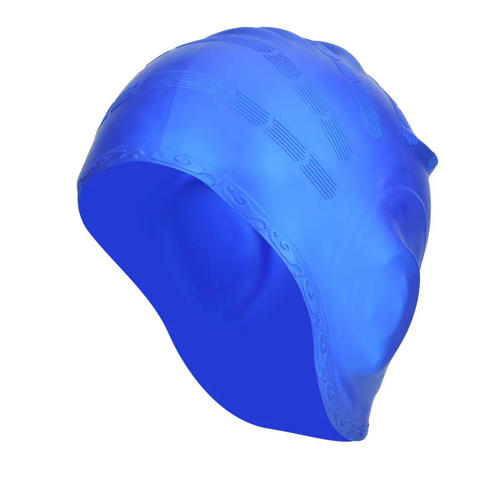 1Pc Women's Silicone Swim Cap - Waterproof Stretchy Hat for Long Hair & Ear Protection in Pool