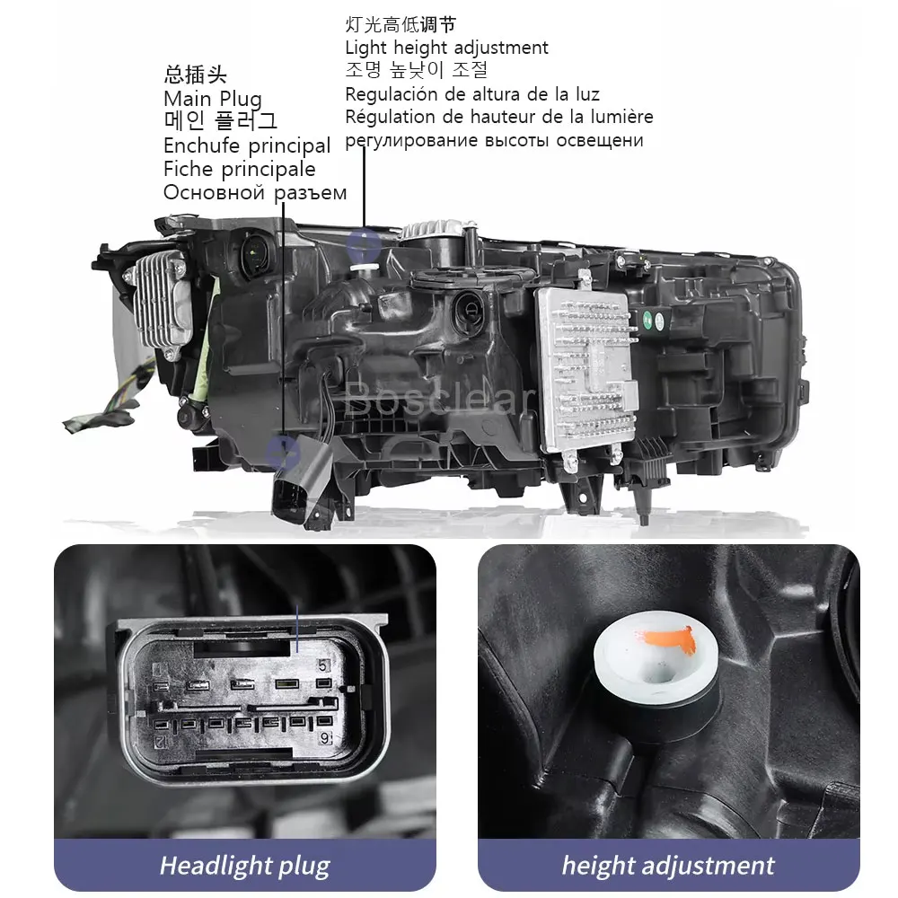LED Headlight for BMW 7 Series G12 2016 2017 2018 Dual Color Upgrade Headlamps Assembly Yellow and White Plug and Play Car Parts