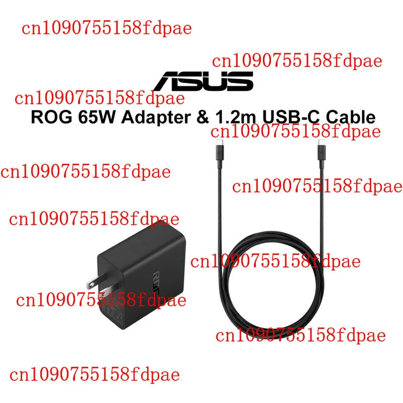 

Официальный адаптер для быстрой зарядки ASUS ROG 65 Вт и кабель USB-C длиной 1,2 м