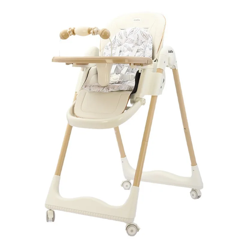 Silla de comedor para bebé Kidilo, silla de cuna para el hogar, portátil, multifuncional, plegable, se puede empujar para alimentar