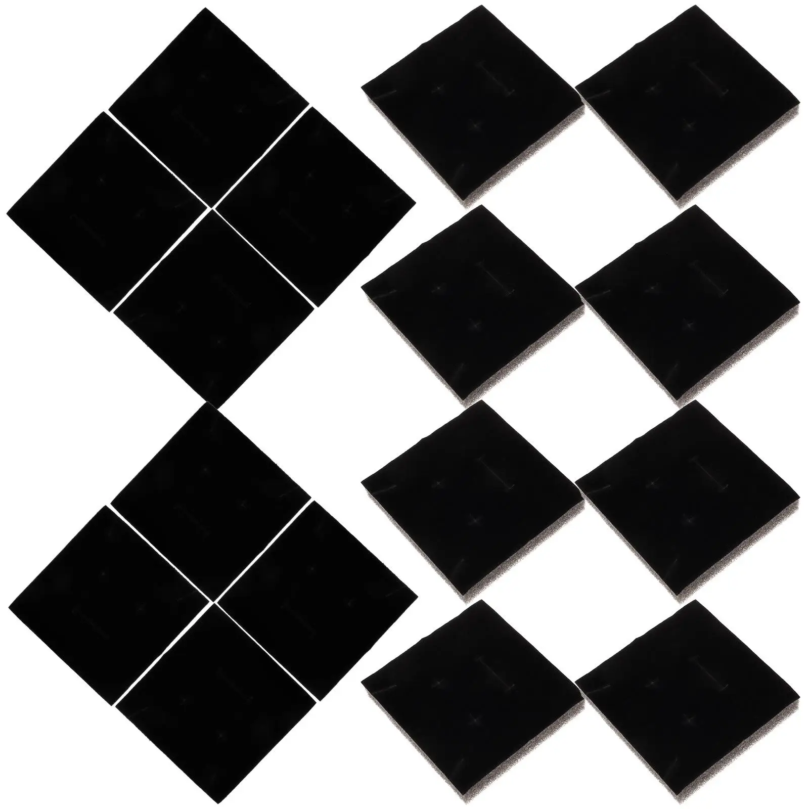 

20 шт. вставки для шкатулки для драгоценностей, губчатый лоток, ganizer, черная подушка, держатель для колец, коврик для дисплея, мозаичные вставки для коробок