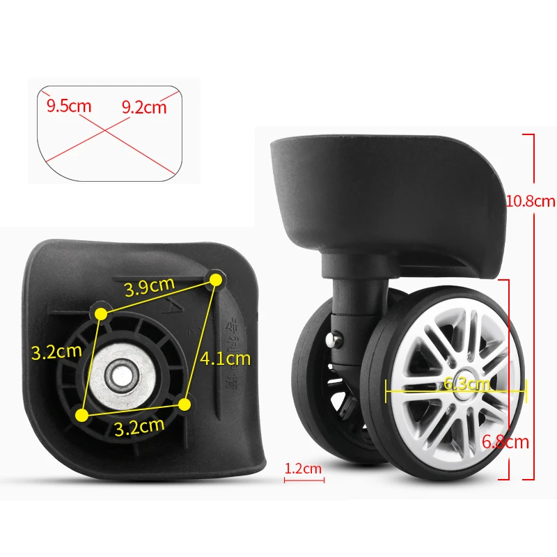 GZSZZ W206-2 Suitcase Wheels Luggage Accessories Wear-Resistant Silent Wheels Travel Necessities Easy To Install Rubber Wheels