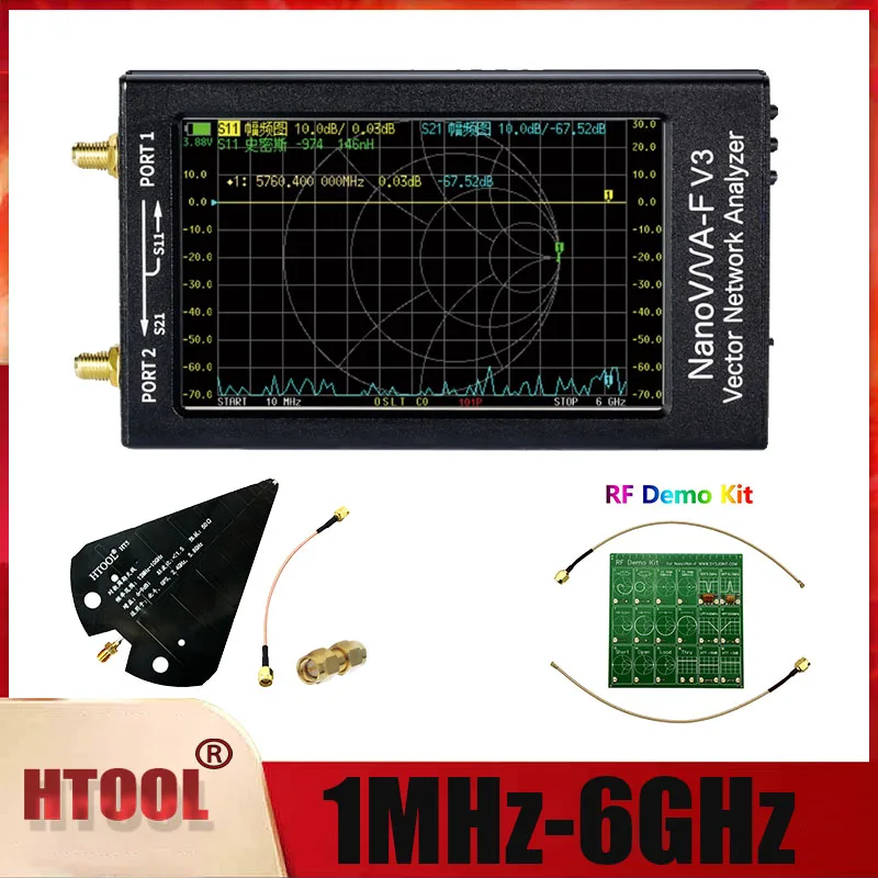 NanoVNA F V3 Handheld Portable Vector Network Analysis Instrument 6GHz Antenna Measurement RF Circuit Wireless Detection VNA