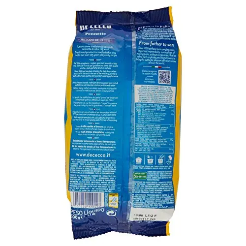 Fotografia 4: De Cecco Pasta 500 Pennette-[Pack de 24]