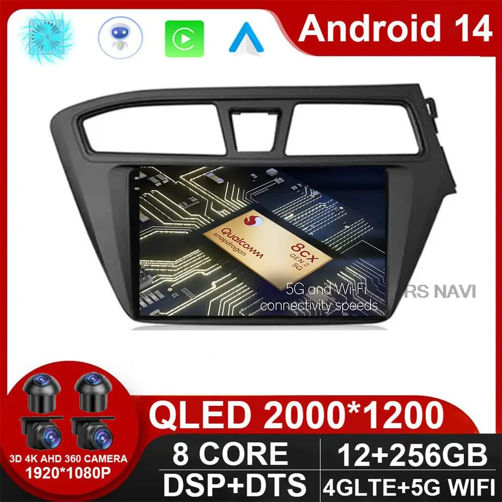 

Car Radio For Hyundai I20 RHD LHD 2015-2018 2Din Android 14 Car Stereo GPS Navigation Auto Radio Audio For Cars